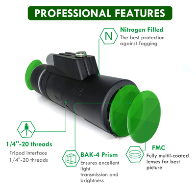 10x42携帯電話のカメラの望遠鏡Monocular HDの二重焦点のコンパス